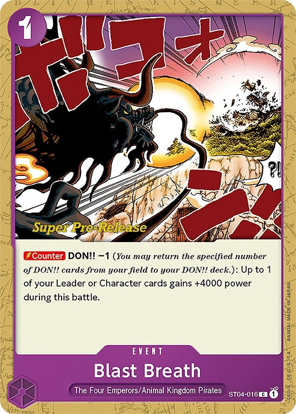 Image for Blast Breath (Super Pre-Release Starter Deck 4: Animal Kingdom Pirates) (ST04-016) - One Piece Card Game