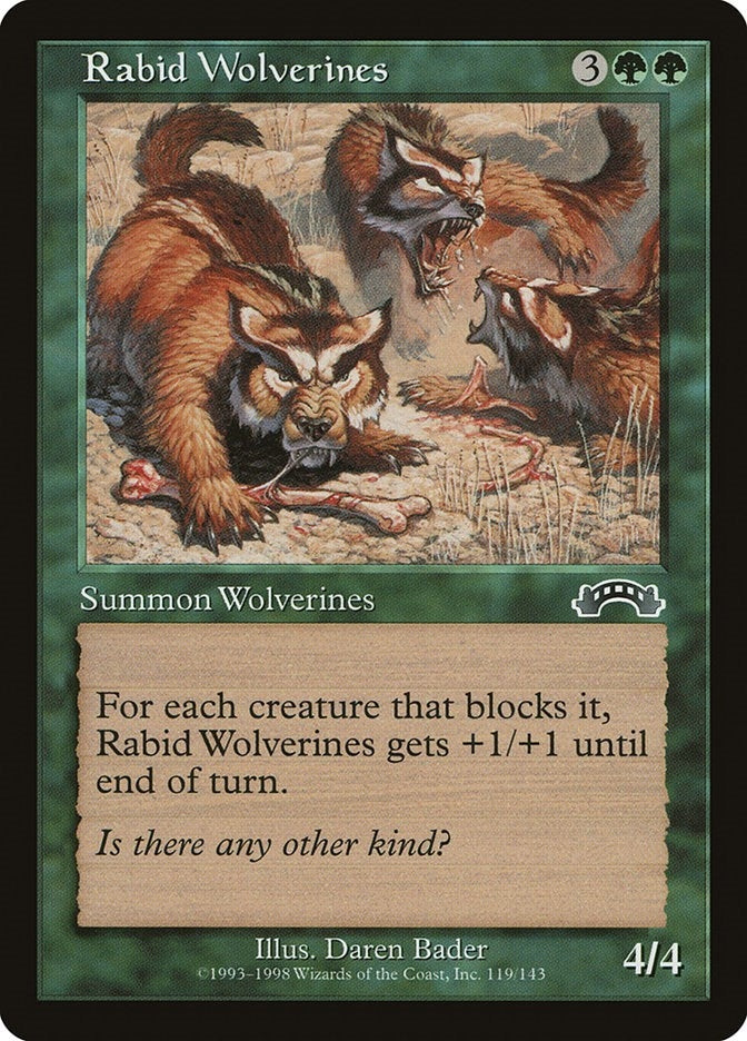Image for Rabid Wolverines (Exodus) (119) - Magic: The Gathering