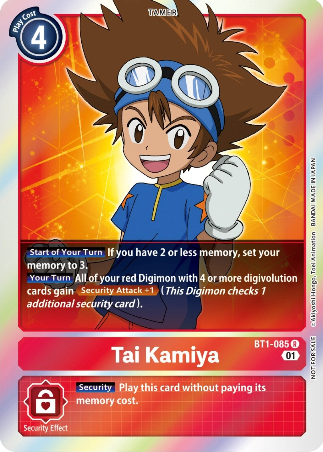 Image for Tai Kamiya - BT1-085 (ST-11 Special Entry Pack) - Digimon Card Game