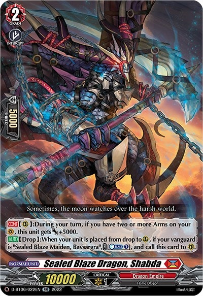 Image for Sealed Blaze Dragon, Shabda (D-BT06: Blazing Dragon Reborn) (D-BT06/022EN) - Cardfight Vanguard