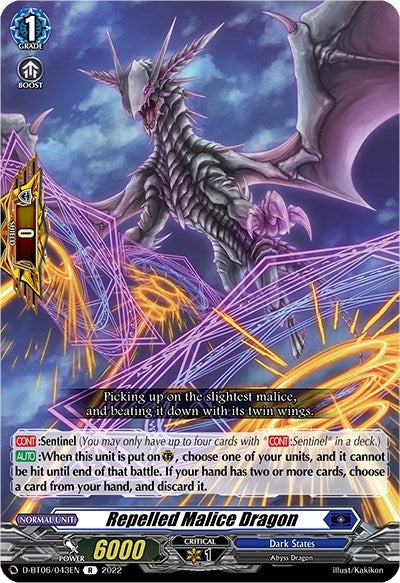 Image for Repelled Malice Dragon (D-BT06: Blazing Dragon Reborn) (D-BT06/043EN) - Cardfight Vanguard