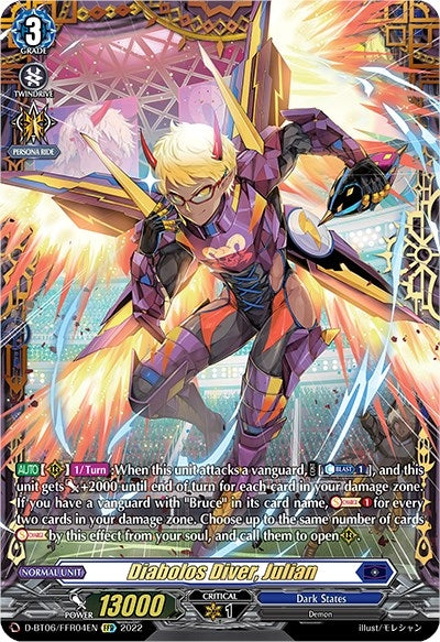 Image for Diabolos Diver, Julian (FFR) (D-BT06: Blazing Dragon Reborn) (D-BT06/FFR04EN) - Cardfight Vanguard