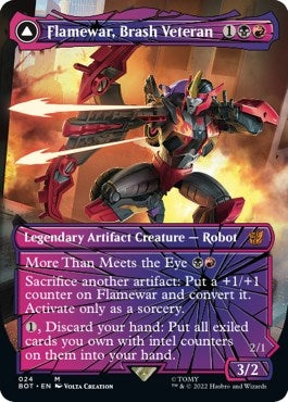 Image for Flamewar, Brash Veteran (Shattered Glass) (Universes Beyond: Transformers) (24) - Magic: The Gathering