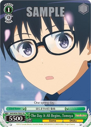 Image for The Day It All Begins, Tomoya (Saekano: How to Raise a Boring Girlfriend) (SHS/W56-TE05 TD) - Weiss Schwarz