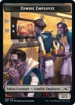 Image for Zombie Employee // Treasure (013) Double-sided Token (Unfinity) - Magic: The Gathering