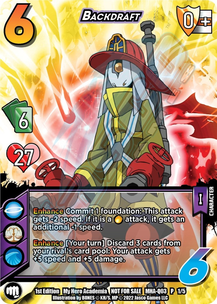 Image for Backdraft (Quirk Pack 3) (UniVersus: My Hero Academia Promo Cards) (MHA-Q03 1/5) - UniVersus