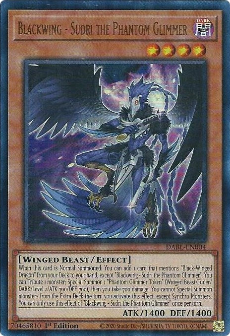 Image for Blackwing - Sudri the Phantom Glimmer (Darkwing Blast) (DABL-EN004) - YuGiOh