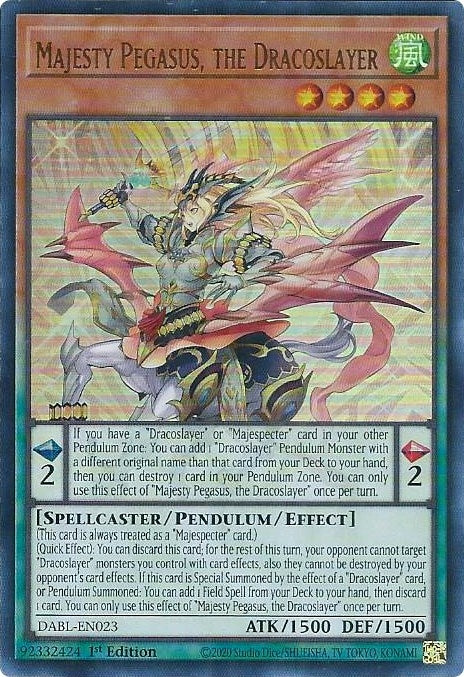 Image for Majesty Pegasus, the Dracoslayer (Darkwing Blast) (DABL-EN023) - YuGiOh