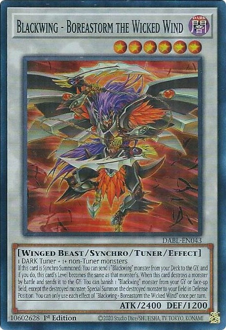 Image for Blackwing - Boreastorm the Wicked Wind (Darkwing Blast) (DABL-EN043) - YuGiOh