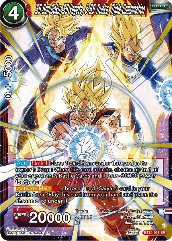 Image for SS Son Goku, SS Vegeta, & SS Trunks, Triple Combination (Fighter's Ambition) (BT19-011) - Dragon Ball Super: Masters
