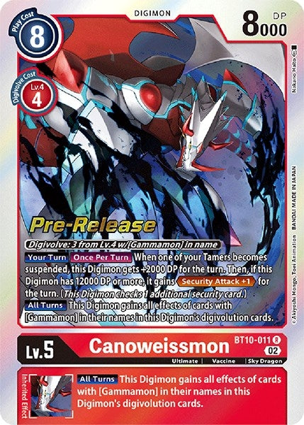 Image for Canoweissmon (BT10_PR) (BT10-011 R) - Digimon Card Game