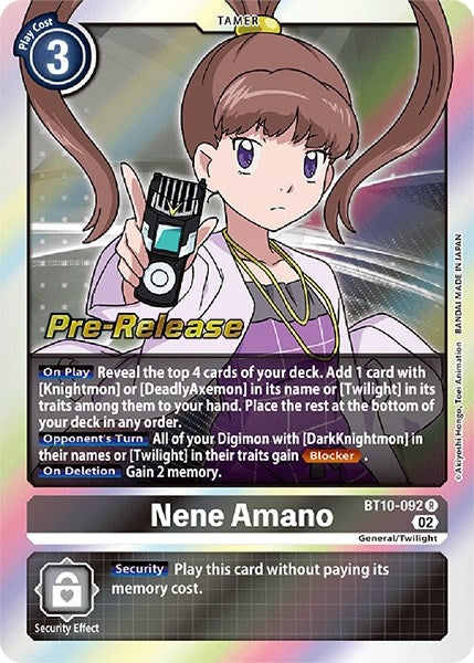 Image for Nene Amano (BT10_PR) (BT10-092 R) - Digimon Card Game