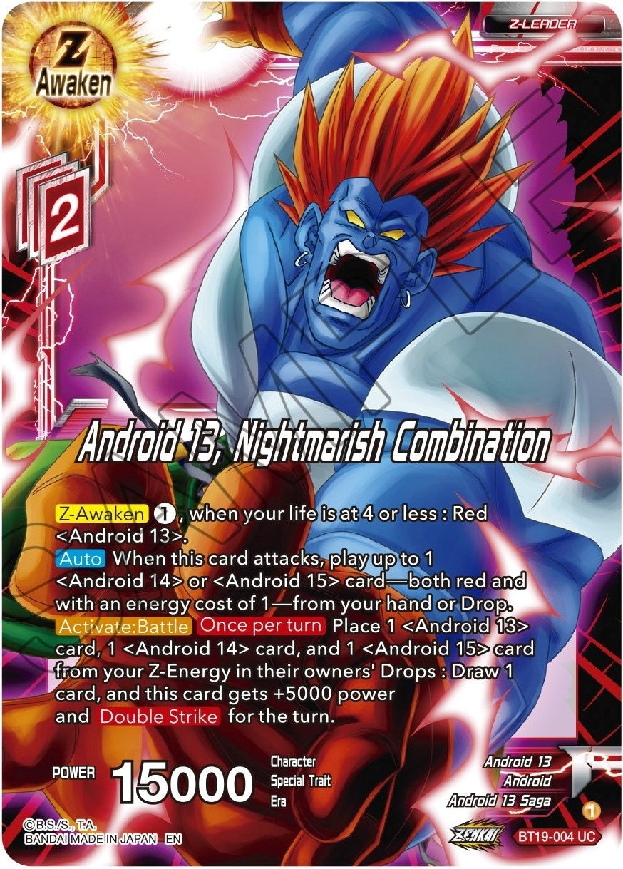 Image for Android 13, Nightmarish Combination (Fighter's Ambition) (BT19-004) - Dragon Ball Super: Masters