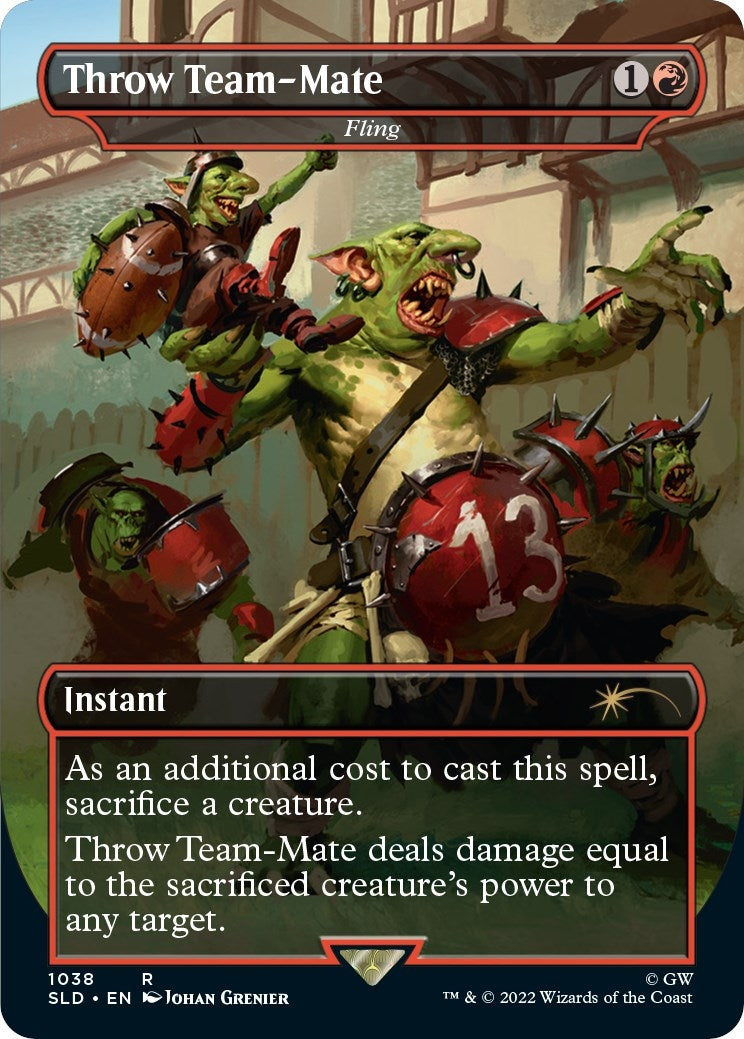 Image for Throw Team-Mate - Fling (Borderless) (Secret Lair Drop Series) (1038) - Magic: The Gathering