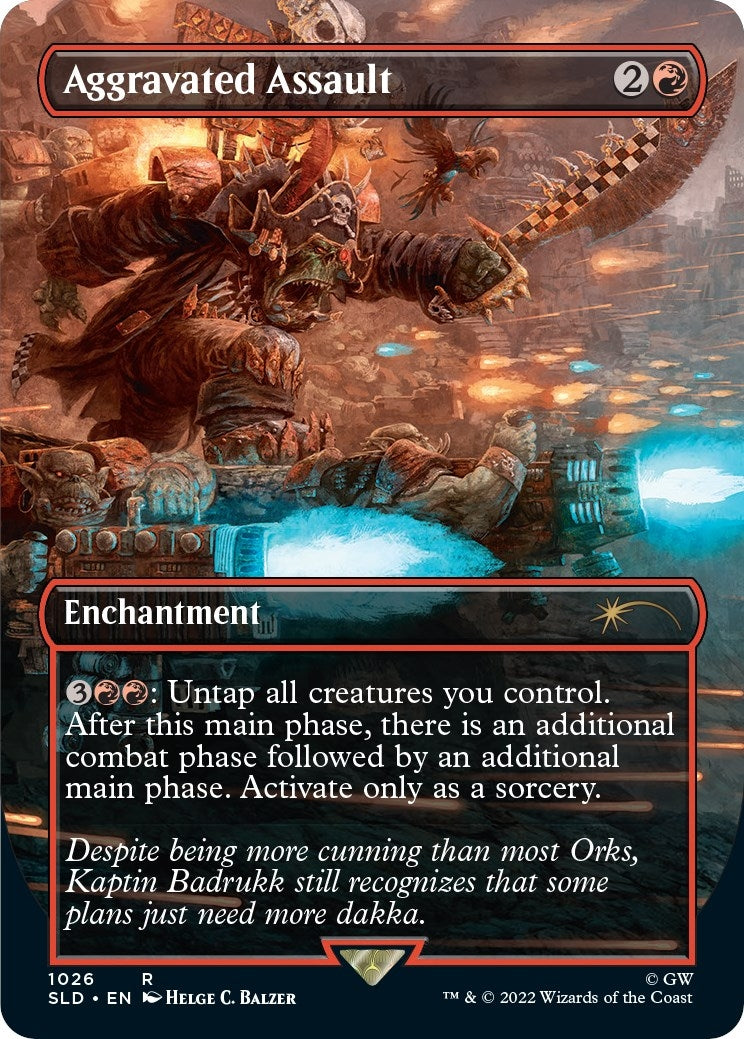 Image for Aggravated Assault (Borderless) (Secret Lair Drop Series) (1026) - Magic: The Gathering