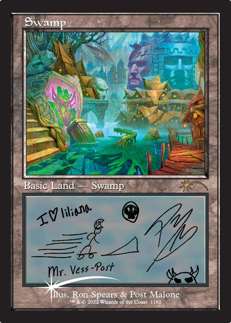 Image for Swamp (Post Malone) (Secret Lair Drop Series) (1192) - Magic: The Gathering
