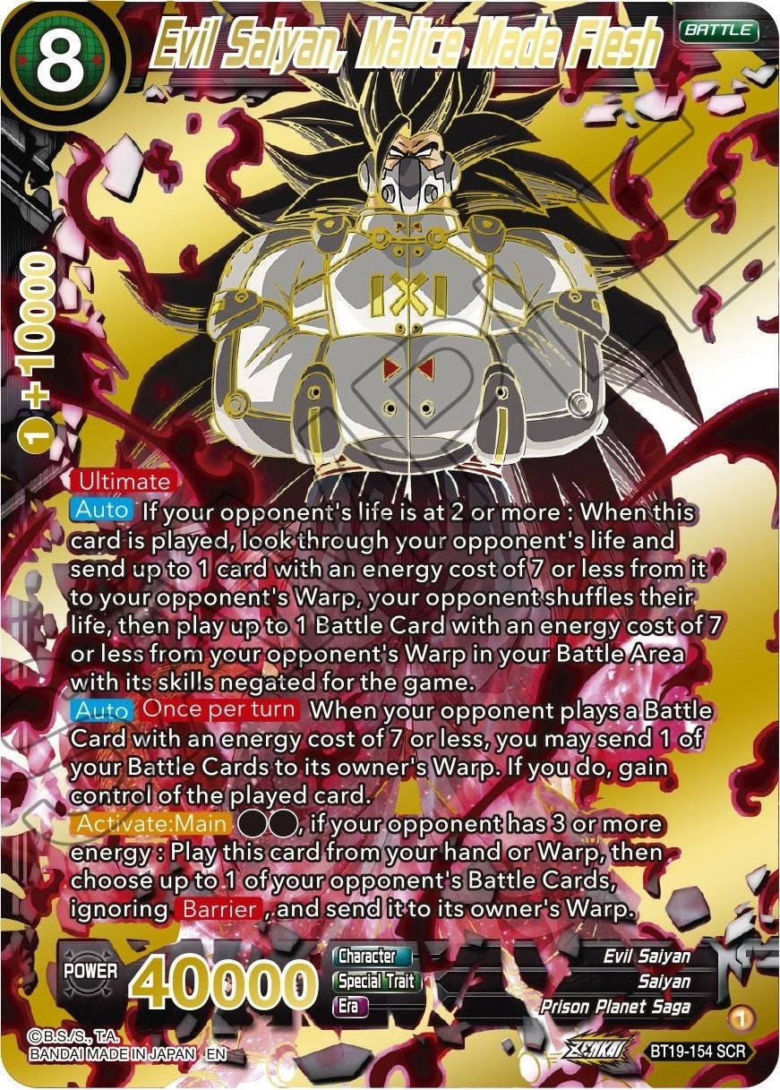 Image for Evil Saiyan, Malice Made Flesh (Fighter's Ambition) (BT19-154) - Dragon Ball Super: Masters