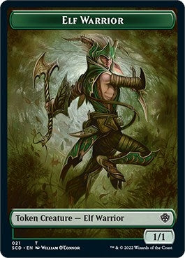 Image for Elf Warrior // Cat Beast Double-Sided Token (Starter Commander Decks) (21 // 4) - Magic: The Gathering