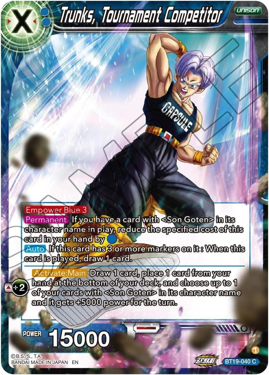 Image for Trunks, Tournament Competitor (Fighter's Ambition) (BT19-040) - Dragon Ball Super: Masters