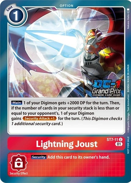 Image for Lightning Joust (DC-1 2022 Stamped) (ST-7) (ST7-11 U) - Digimon Card Game