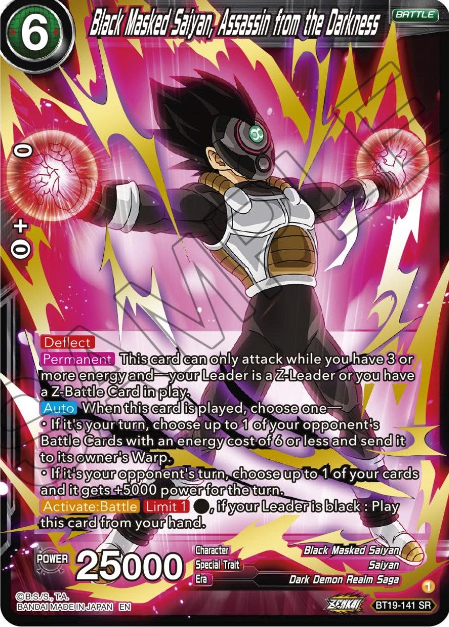 Image for Black Masked Saiyan, Assassin from the Darkness (Fighter's Ambition) (BT19-141) - Dragon Ball Super: Masters