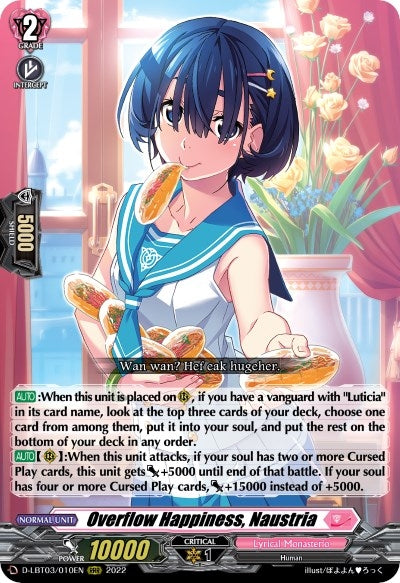 Image for Overflow Happiness, Naustria (D-LBT03: Lyrical Monasterio ~Summertime Memories!~) (D-LBT03/010EN) - Cardfight Vanguard