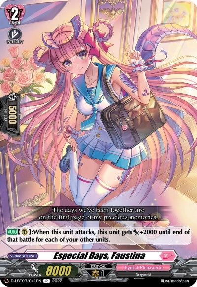 Image for Especial Days, Faustina (D-LBT03: Lyrical Monasterio ~Summertime Memories!~) (D-LBT03/041EN) - Cardfight Vanguard