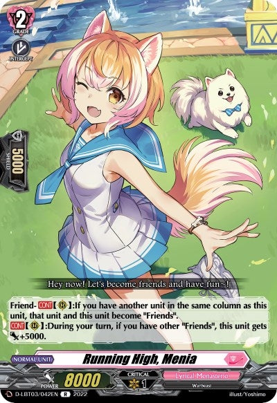 Image for Running High, Menia (D-LBT03: Lyrical Monasterio ~Summertime Memories!~) (D-LBT03/042EN) - Cardfight Vanguard