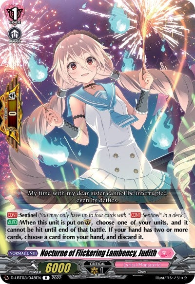 Image for Nocturne of Flickering Lambency, Judith (D-LBT03: Lyrical Monasterio ~Summertime Memories!~) (D-LBT03/048EN) - Cardfight Vanguard