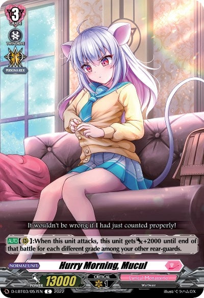 Image for Hurry Morning, Mucul (D-LBT03: Lyrical Monasterio ~Summertime Memories!~) (D-LBT03/057EN) - Cardfight Vanguard