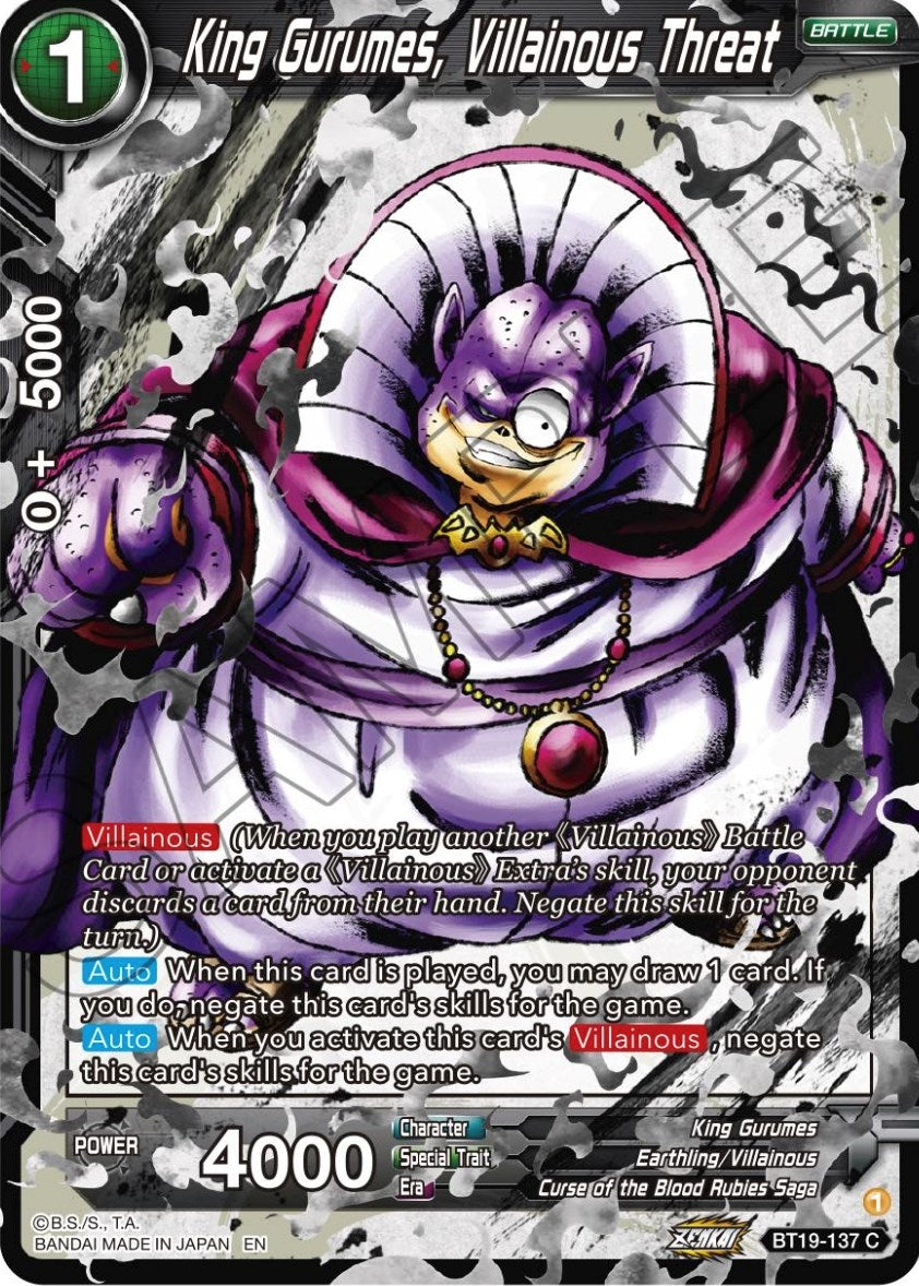 Image for King Gurumes, Villainous Threat (Fighter's Ambition) (BT19-137) - Dragon Ball Super: Masters