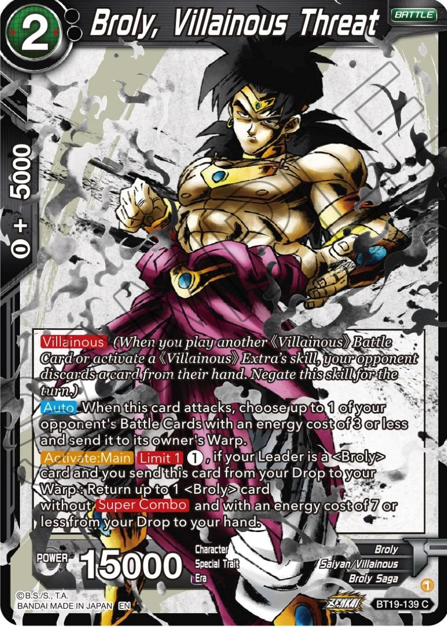 Image for Broly, Villainous Threat (Fighter's Ambition) (BT19-139) - Dragon Ball Super: Masters