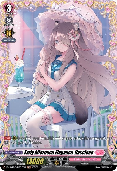 Image for Early Afternoon Elegance, Racclene (FR) (D-LBT03: Lyrical Monasterio ~Summertime Memories!~) (D-LBT03/FR02EN) - Cardfight Vanguard
