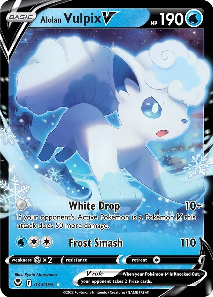 Image for Alolan Vulpix V (SWSH12: Silver Tempest) (033/195) - Pokemon