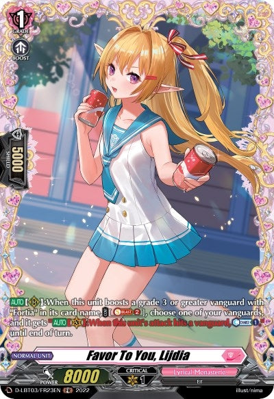 Image for Favor To You, Lijdia (FR) (D-LBT03: Lyrical Monasterio ~Summertime Memories!~) (D-LBT03/FR23EN) - Cardfight Vanguard