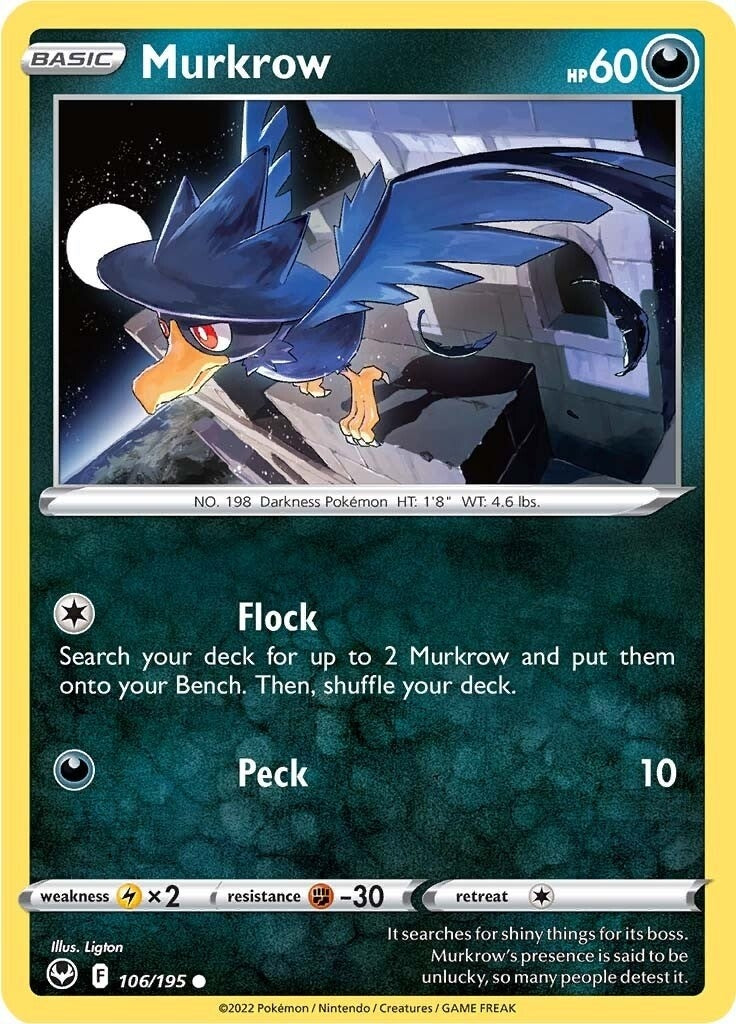 Image for Murkrow (SWSH12: Silver Tempest) (106/195) - Pokemon