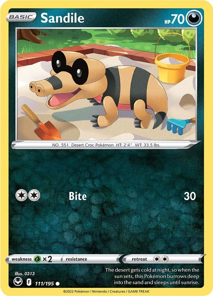 Image for Sandile (SWSH12: Silver Tempest) (111/195) - Pokemon