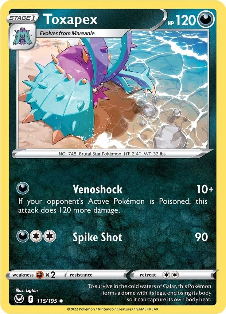 Image for Toxapex (SWSH12: Silver Tempest) (115/195) - Pokemon