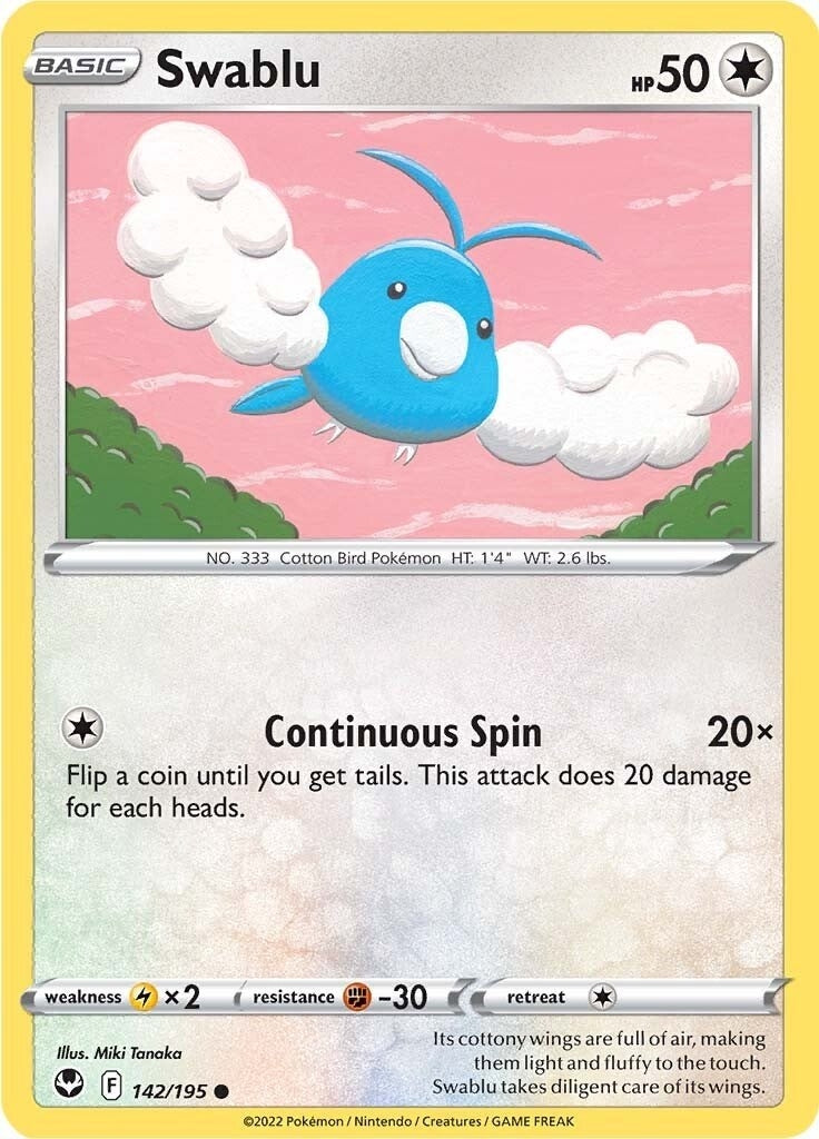Image for Swablu (SWSH12: Silver Tempest) (142/195) - Pokemon