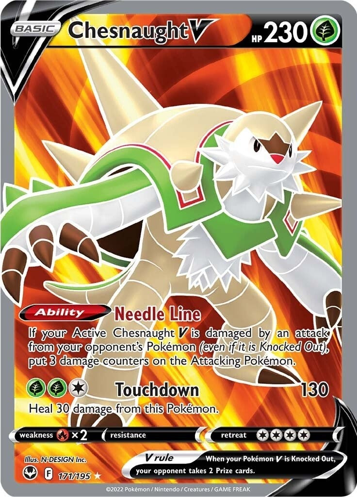 Image for Chesnaught V (Full Art) (SWSH12: Silver Tempest) (171/195) - Pokemon
