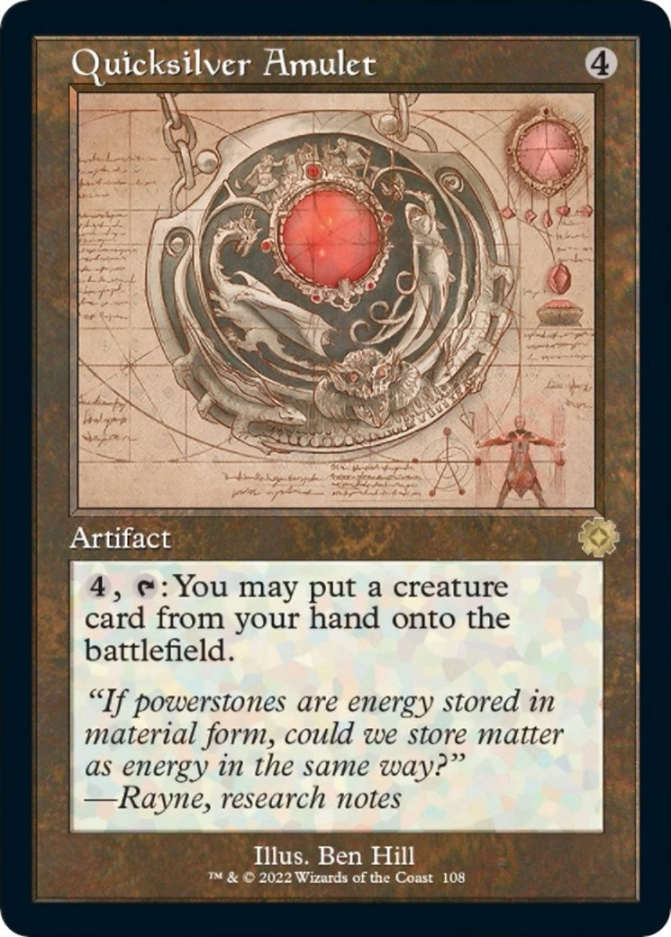 Image for Quicksilver Amulet (Schematic) (The Brothers' War: Retro Frame Artifacts) (108) - Magic: The Gathering