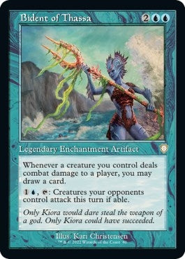 Image for Bident of Thassa (Retro Frame) (Commander: The Brothers' War) (80) - Magic: The Gathering