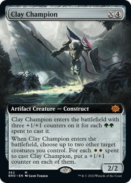 Image for Clay Champion (Extended Art) (The Brothers' War) (362) - Magic: The Gathering