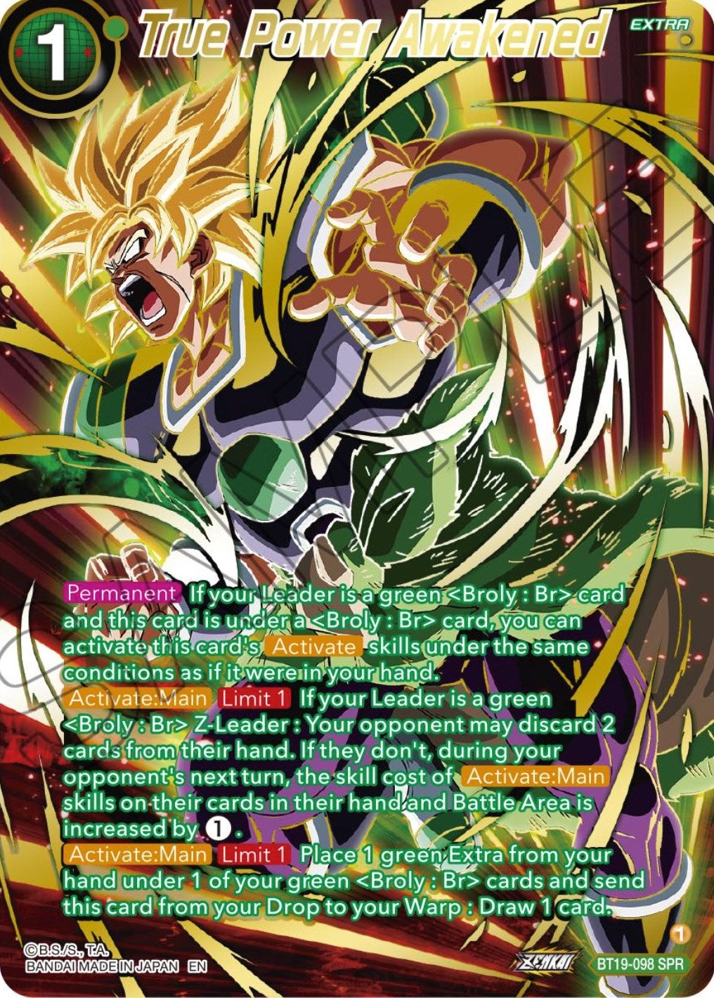 Image for True Power Awakened (SPR) (Fighter's Ambition) (BT19-098) - Dragon Ball Super: Masters