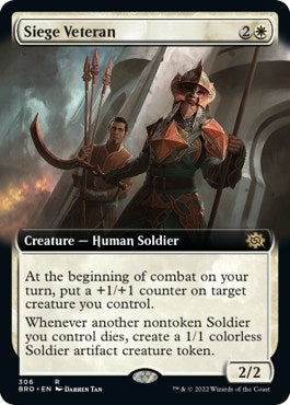 Image for Siege Veteran (Extended Art) (The Brothers' War) (306) - Magic: The Gathering