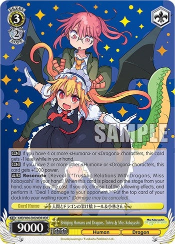 Image for Bridging Humans and Dragons, Tohru & Miss Kobayashi (MDR) (Miss Kobayashi's Dragon Maid) (KMD/W96-E002 MDR) - Weiss Schwarz