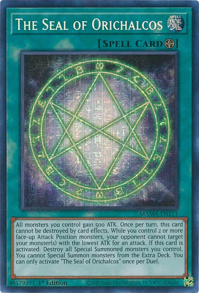 Image for The Seal of Orichalcos (Ultra Pharaoh's Rare) (Magnificent Mavens) (MAMA-EN111) - YuGiOh