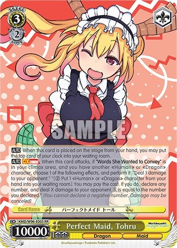 Image for Perfect Maid, Tohru (Miss Kobayashi's Dragon Maid) (KMD/W96-E003) - Weiss Schwarz
