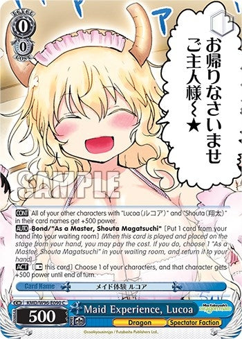 Image for Maid Experience, Lucoa (Miss Kobayashi's Dragon Maid) (KMD/W96-E090 C) - Weiss Schwarz