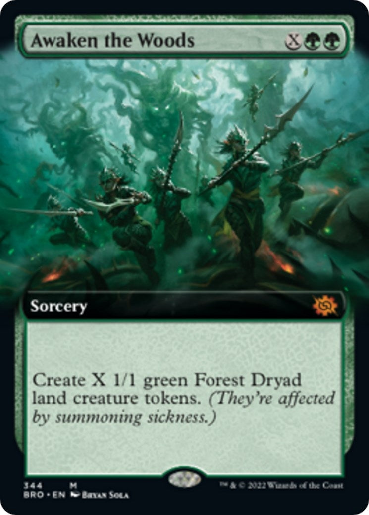 Image for Awaken the Woods (Extended Art) (The Brothers' War) (344) - Magic: The Gathering